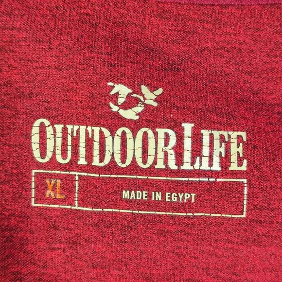 Outdoor Life 1/4 button up collar long sleeve T-shirt men's size XL brick-red - Picture 5 of 8